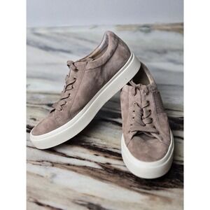 Vaneli Sport Taupe Suede Low Top Sneakers Shimmer Side Panel Womens 8M Platform‎